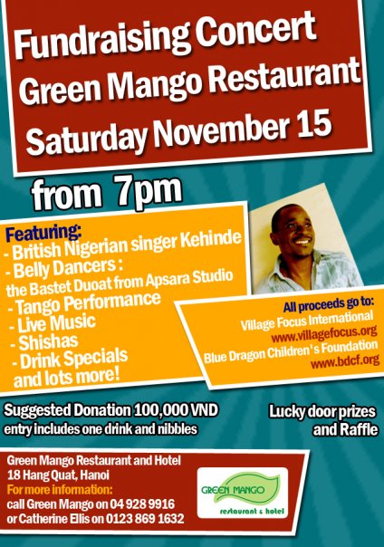 Join us at the VFI & BDCF Fundraiser Concert at Green Mango Hanoi 15th November 2008